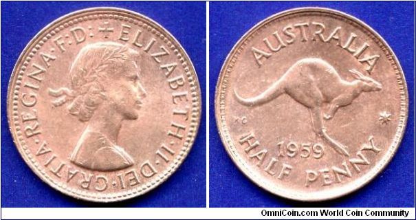 Half penny.
Elizabeth II DEI.GRATIA.REGINA.F:D:+.


Br.