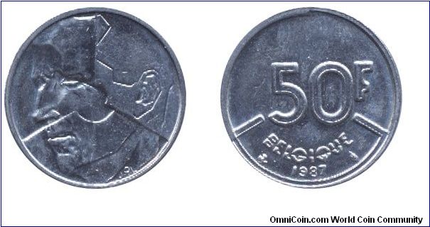 Belgium, 50 francs, 1987, Ni, Belgique.                                                                                                                                                                                                                                                                                                                                                                                                                                                                             