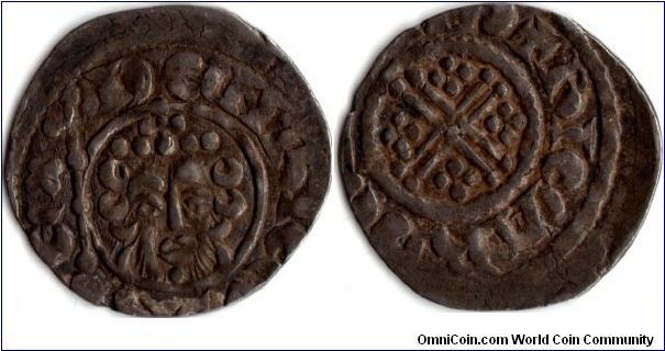 Off-strike short cross penny of Henry III minted at London (Ricard as moneyer). Stunning portrait .