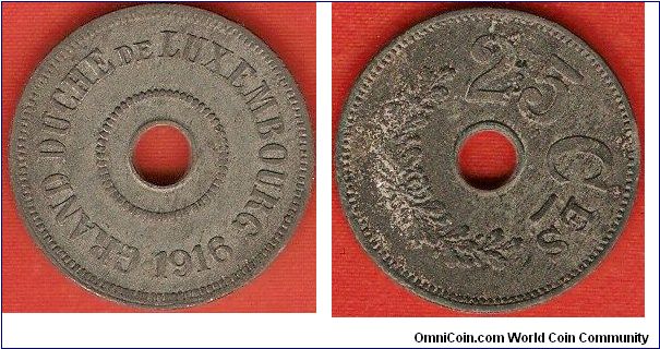25 centimes
WW I issue
zinc