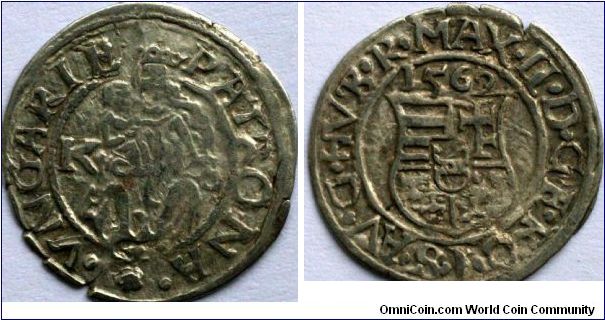 1 DENAR 1569 King Maximilian II Madonna and child