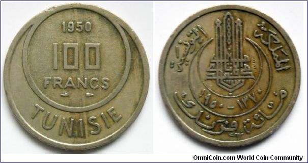 100 francs.
French protectorate.
Not cleaned.