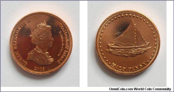 1/2 penny.
Stoltenhoff Island,
Tristan da Cunha.