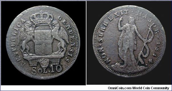 Republic of Genoa - 10 Soldi - Silver