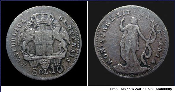 Republic of Genoa - 10 Soldi - Silver