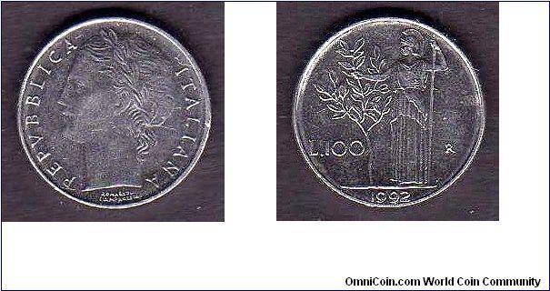 100 Lire 

km# 96a
================== Small 

1990-1992
==================
39