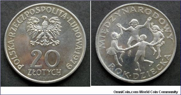 20 zlotych.
International Year Of The Child.