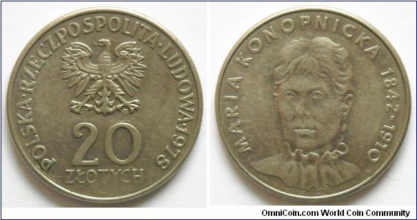 20 zlotych.
Maria Konopnicka
(1842-1910)