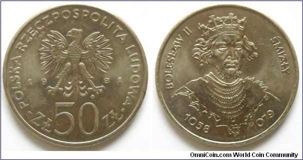 50 zlotych.
King Boleslaw II
(1058-1079)