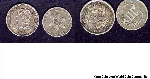 1851 3cents

1836  5 cents
  both coins are graded  at your viewing, i know nothing about the subject