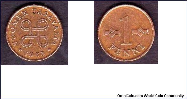 1 Penni

km# 44
==================
Copper

1963-1969 
==================
65