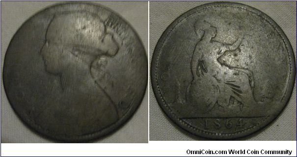 1864 serif 4 penny, a scarcer date