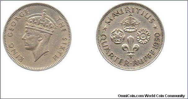 1950 1/4 Rupee