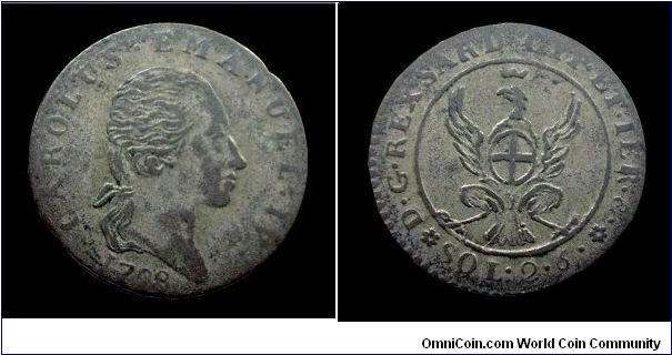Kingdom of Sardinia - Charles Emmanuel IV - 2,6 Soldi - Mixture