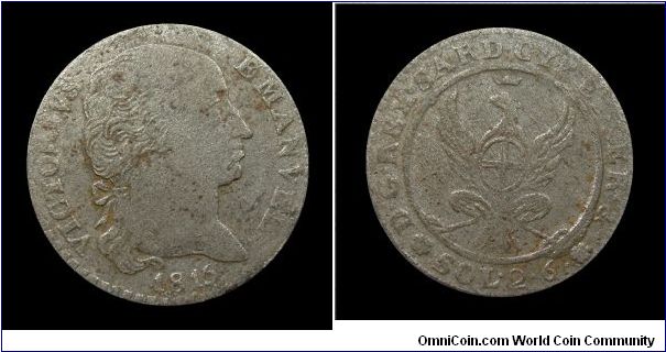 Kingdom of Sardinia - Victor Emmanuel I - 2,6 Soldi - Mixture