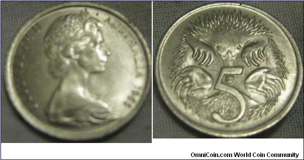 gorgeous AUNC 1966 australian 5 cent