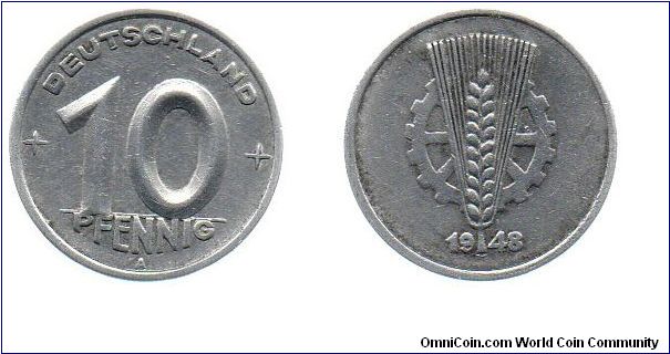 East Germany 1948 10 pfennig