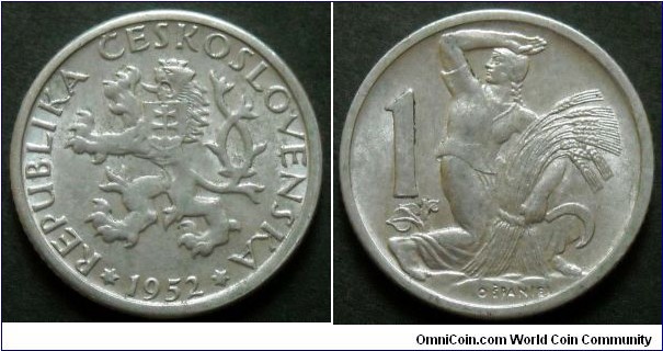 1 koruna.
Czechoslovakia