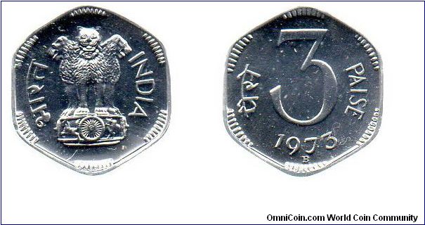 1973 3 Paise - proof