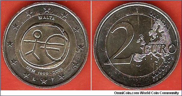 2 euro
10th anniversary of the European Monetary Union 1999-2009
bimetal coin