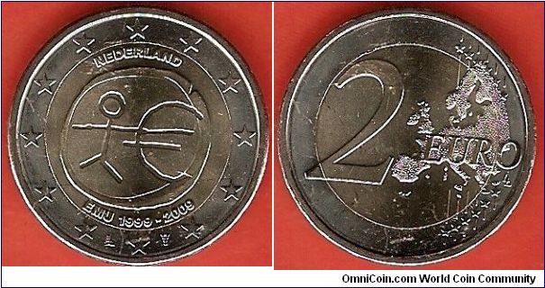 2 euro
10th anniversary of the European Monetary Union 1999-2009
bimetal coin