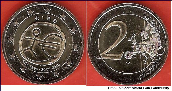 2 euro
10th anniversary of the European Monetary Union 1999-2009
bimetal coin