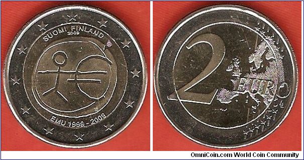 2 euro
10th anniversary of the European Monetary Union 1999-2009
bimetal coin