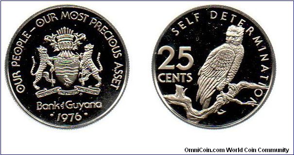 1976 25 cents - Harpy Eagle