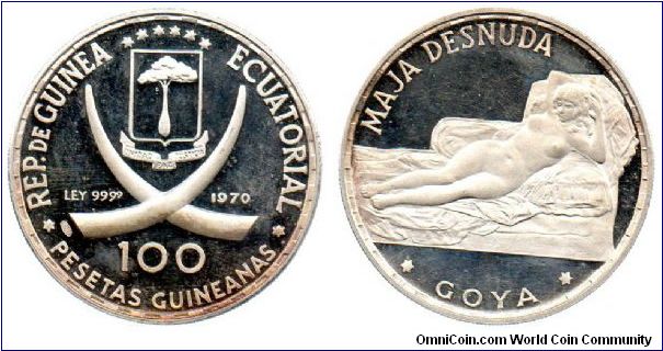 1970 100 Pesetas - Goya's Maja Desnuda