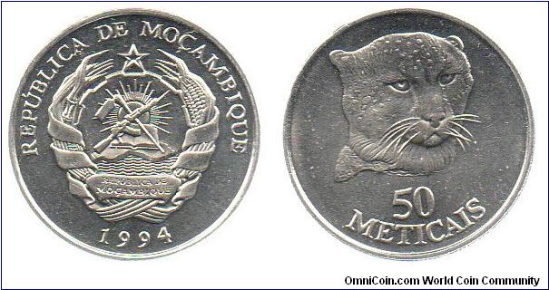 1994 50 Meticais - Leopard