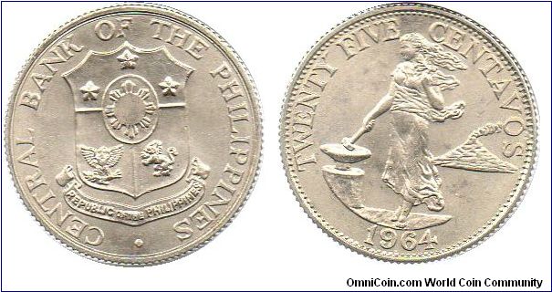 1964 25 centavos