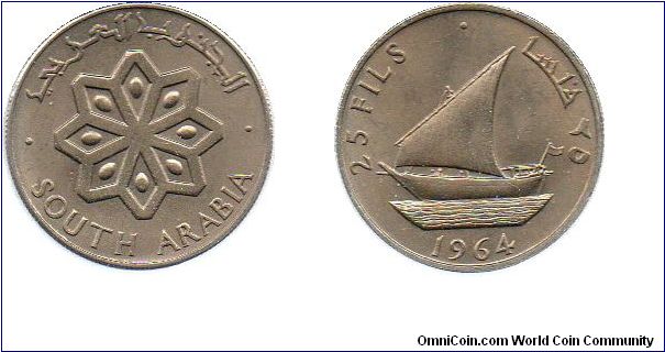 South Arabia 1964 25 fils