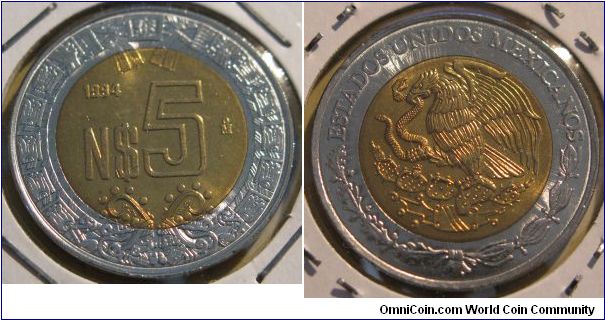 5 N$ Pesos, Bimetal