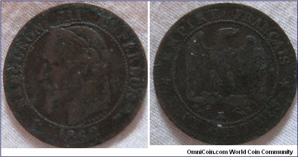 nice, has some details remaining french empire 2 centime