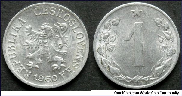 1 haler.
Czechoslovakia.