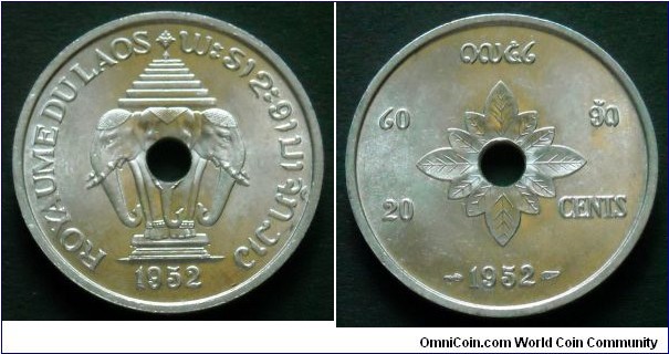 20 cents.
Kingdom of Laos