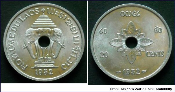 20 cents.
Kingdom of Laos