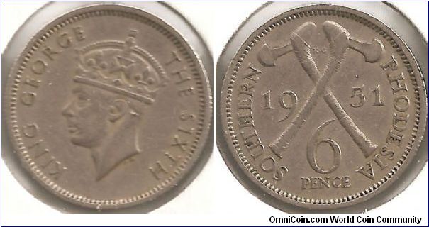 Sixpence Southern Rhodesia