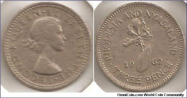 Threepence Rhodesia and Nyasaland