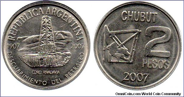 2007 2 Pesos - Chubut