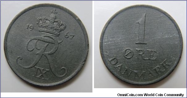 Denmark km839.2 1 Ore (1956-1971) zinc