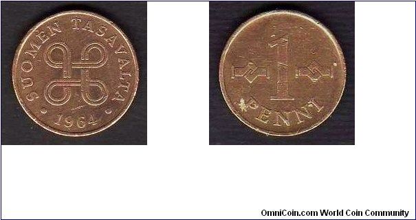 1 Penni

km# 44
==================
Copper

1963-1969
==================