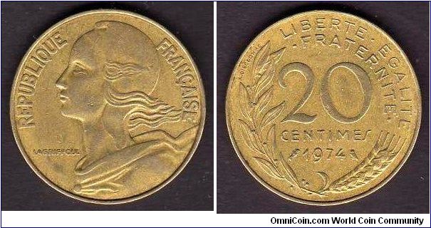 20 Centimes

km# 930
==================
1962-2001
==================