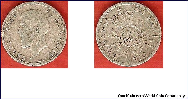 Kingdom of Romania
50 bani
Carol I, king of Romania
0.835 silver