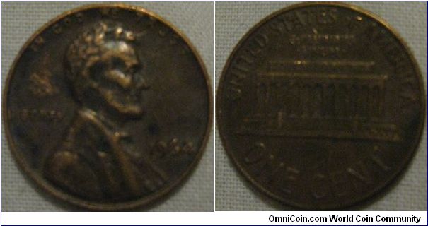 another blackened cent, this time from 1964, in a decent conditon too