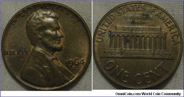 lustrous 1964 D cent