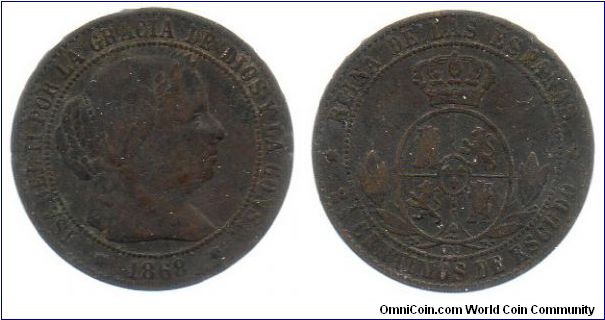 1868 2 1/2 centimos