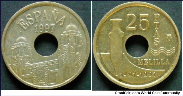 25 pesetas.
Melilla