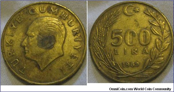 500 liras from turkey fairly good condition
