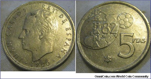 football world cup 1982 design that was used on all 1980 coins